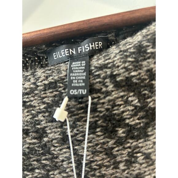 NWT Eileen Fisher Yak & Merino Twist Poncho Asymmetrical One Size Quiet Luxury - Picture 2 of 7